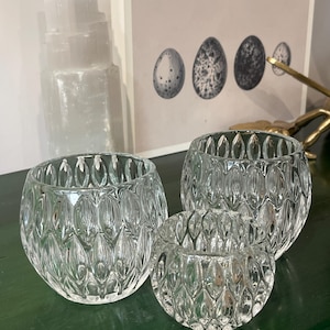 Trio de bougeoirs en cristal Mikasa des années 70