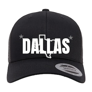 Dallas Cap, Dallas Trucker Retro Hat, Dallas Trucker hat, dallas hat, hat of dallas, Texas hat