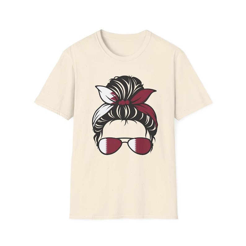 Qatar Shirt, Qatar Flag Shirt, Qatar Jersey, Qatar Messy Bun, Qatar Bun Shirt, Qatar Soccer, Qatar World cup shirt, Country Shirt, Flagshirt image 1