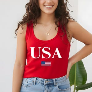 USA Tank Top, Usa Flag Tank top, America Tank Top, Comfort Colors USA Tank, 4th of July Tank, American Flag Tank, Red White Blue Tank, tank