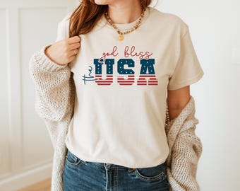 Usa Shirt, USA Flag shirt, American Flag shirt, USA Flag tee, bless america shirt, usa shirt floral, USA Comfort Colors Shirt, America Shirt