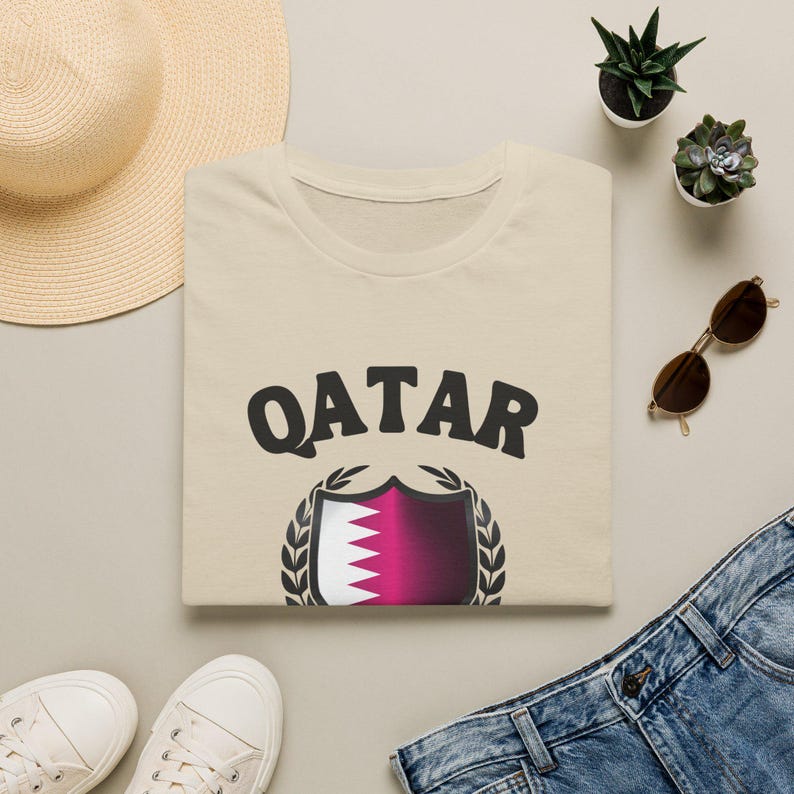 Camiseta de Qatar, Camiseta con la bandera de Qatar, Camiseta con el escudo de Qatar, Camiseta de Qatar para la Copa Mundial, Camiseta de fútbol de Qatar, Camiseta de Qatar, Fútbol de Qatar, Camiseta de país para adultos imagen 1