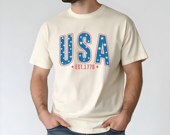 Camiseta estadounidense, camiseta con la bandera de EE. UU., camiseta con colores cómodos de EE. UU., camiseta estadounidense, camiseta del 4 de julio, camiseta patriótica, camiseta del este de EE. UU.