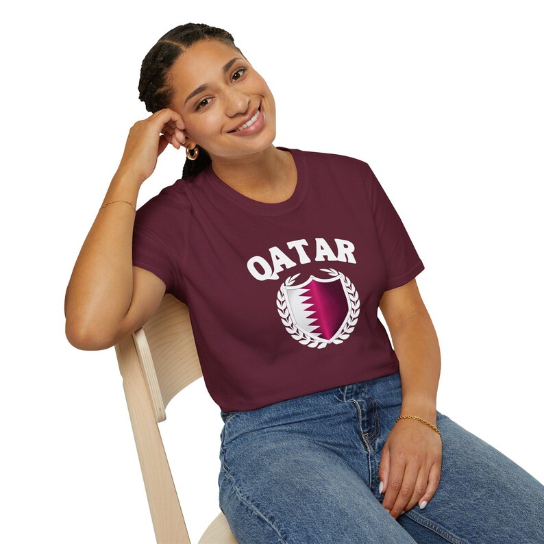 Camiseta de Qatar, Camiseta con la bandera de Qatar, Camiseta con el escudo de Qatar, Camiseta de Qatar para la Copa Mundial, Camiseta de fútbol de Qatar, Camiseta de Qatar, Fútbol de Qatar, Camiseta de país para adultos imagen 16