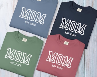 Chemise maman, chemise maman couleur confort personnalisée, t-shirt maman pour la première fois, chemise maman personnalisée, cadeau fête des mères, chemise maman, t-shirt maman est