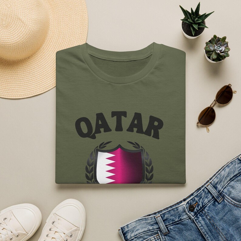 Camiseta de Qatar, Camiseta con la bandera de Qatar, Camiseta con el escudo de Qatar, Camiseta de Qatar para la Copa Mundial, Camiseta de fútbol de Qatar, Camiseta de Qatar, Fútbol de Qatar, Camiseta de país para adultos imagen 5