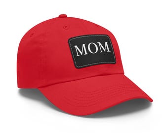 Mom Hat with Leather Patch, Mom Life Hat, Gift for Mom, Adjustable Baseball Cap for Moms, Mother’s Day Gift, Cute Mom Hat