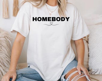 Camisa Homebody – Camiseta Homebody, Camiseta Confortável Aconchegante, Camiseta Antissocial Introvertida, Camiseta Stay Home Club, Traje Homebody Grande, Savikel