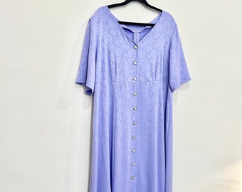 Vintage Lilac Prairie Dress- with Back Tie & Pearly Buttons!