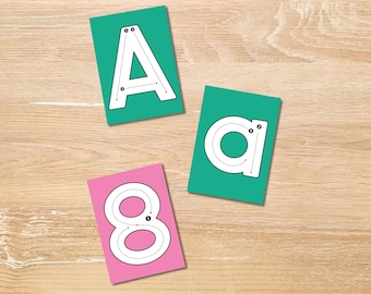 Alphabet  number tracing flashcards for kids, for classroom and homeschool