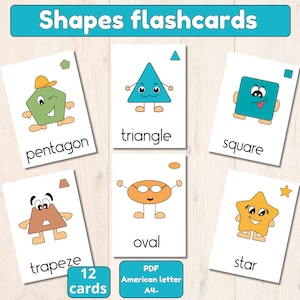 Cartes de formes géométriques imprimables pour enfants, activité d'apprentissage des formes, activité d'apprentissage des formes, activité d'apprentissage des formes