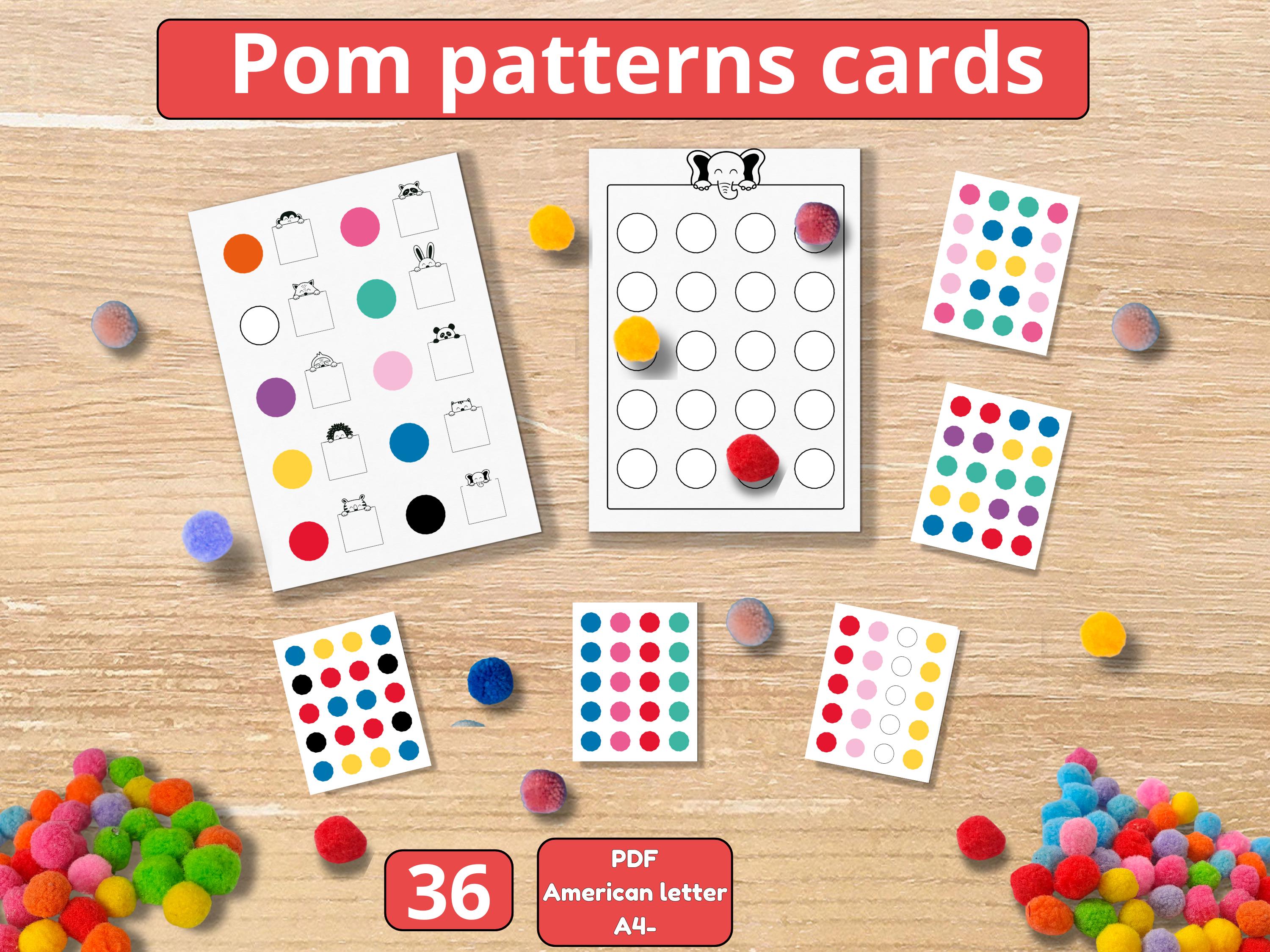 Video Color Pattern Card Preschool Color Pattern Cards, Pom Activity, Fine Motor Skills (digital ...
