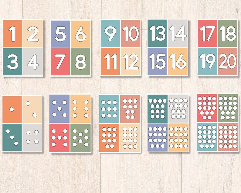 Number Flashcards for Preschool, Printable Numbers for Kindergarten ...