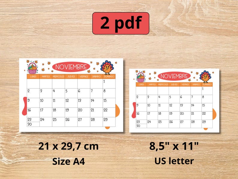 Printable Kids Calendar 2026 in Spanish , Monthly Planner for Children ...