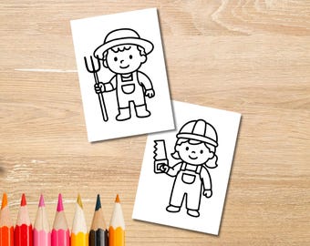 Printable Coloring Pages of Jobs,  Learning Activity for Toddlers and Preschool Kids