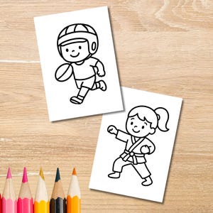 50 Hojas de Colorear de Deportes para Niños, hojas de actividades imprimibles (PDF)