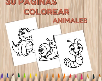 30 paginas de colorear, dibujos para pintar niños de preescolar, hojas de actividades para niños imprimibles, DESCARGA DIGITAL