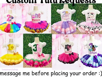 Custom birthday tutu outfit, Birthday tut set,girls birthday tutu set,girls birthday outfit,custom tutu outfit, Message me before you order
