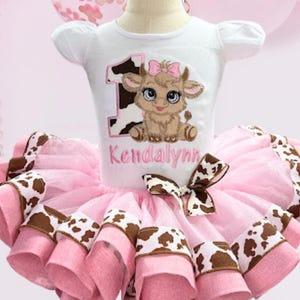 First Birthday tutu, First Birthday Cow Outfit, Cow Birthday Tutu, Barnyard Birthday Outfit, Fluffy Cow Birthday Outfit, Tutu outfit. Farm,