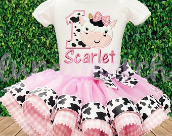 First Birthday tutu, First Birthday Cow Outfit, Cow Birthday Tutu, Barnyard Birthday Outfit, One Cow Birthday Outfit, Tutu outfit. Farm,
