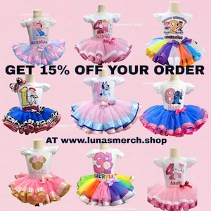 Custom birthday tutu outfit, Birthday tut set,girls birthday tutu set,girls birthday outfit,custom tutu outfit, Message me before you order image 4