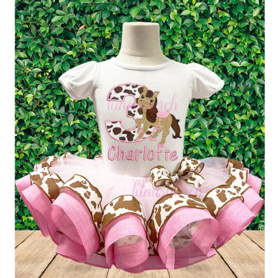 First Birthday tutu, cowgirl tutu set,  Barnyard Birthday Outfit, horse Birthday Outfit,  Western Tutu outfit. any number