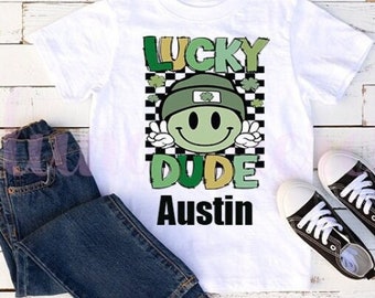 Camisa del Día de San Patricio, Camisa del Día de San Patricio para niños, Camisa para niños pequeños de la suerte, Día de San Patricio, San Patricio, Personalizado, Leprechaun, Camisa para niños de San Patricio