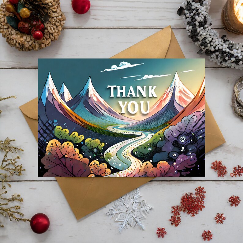 Thank You Card Variety Pack Live Flora Design Thank You Card Modern AI