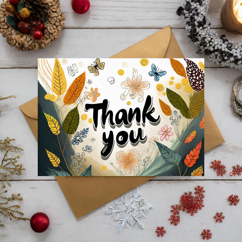 Thank You Card Variety Pack Live Flora Design Thank You Card Modern AI