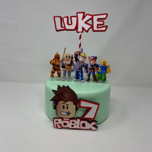 Adorno para tarta de Roblox: fiesta de cumpleaños de Roblox