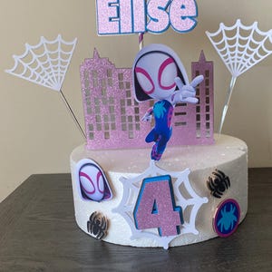 Spidey Ghost Gwen Cake Topper - Spidey Ghost Birthday Girl - Spidey Ghosh Party