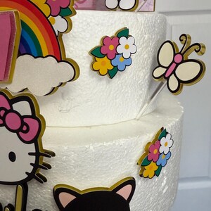 Kitty Cake Topper - Kitty Birthday Girl - Pink Kitty Birthday Party image 4