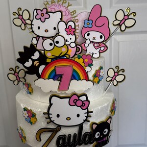 Kitty Cake Topper - Kitty Birthday Girl - Pink Kitty Birthday Party image 6