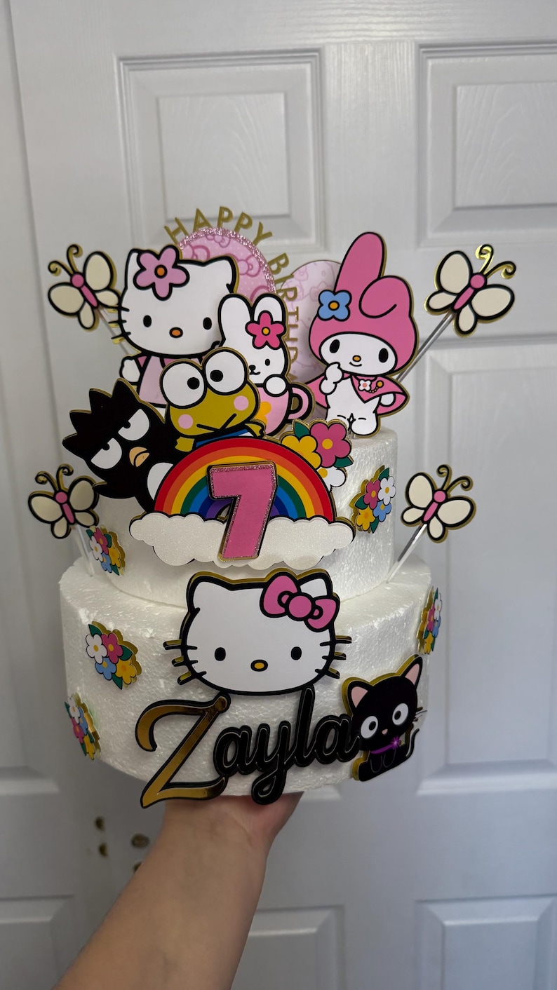Kitty Cake Topper - Kitty Birthday Girl - Pink Kitty Birthday Party image 6