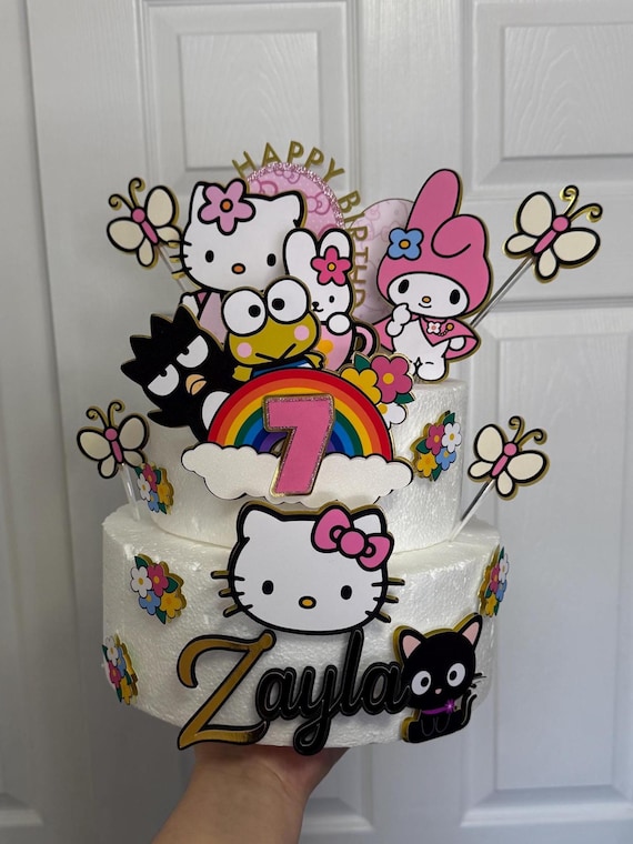 Kitty Cake Topper - Kitty Birthday Girl - Pink Kitty Birthday Party