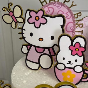 Kitty Cake Topper - Kitty Birthday Girl - Pink Kitty Birthday Party image 3