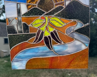 Colorado Suncatcher | Chili Peppers, Pueblo Mill, River Stained Glass
