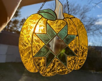 Green Patchwork Pumpkin