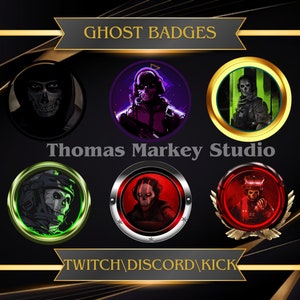 COD Ghost Badges - Twitch Sub/Bit Badges Designed For Streaming On YouTube, Twitch, OBS, And Streamlabs OBS.