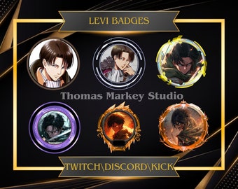Odznaka Levi-Ackerman Sub - Anime Manga - Nadaje się do serwisów Twitch i Discord.