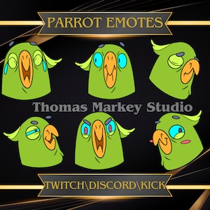 Parrot Badges Twitch 6x | Bird Twitch Badges | Kawaii Cute Pet Bird | Ready to Use | Pay to Use | Instant Download | 3 Sizes.