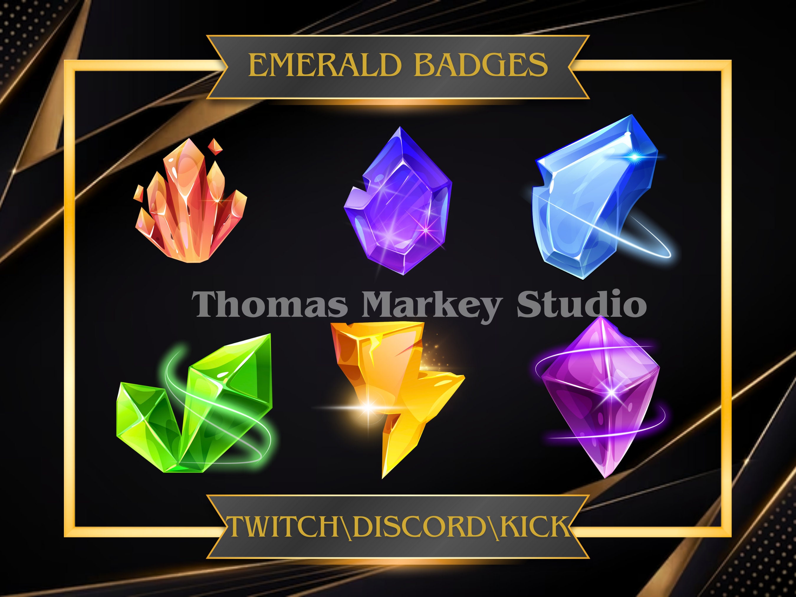 Emerald Sub Badges For Twitch/YouTube/Kick/Discord | Bit Badges | Twitch Subscriber Badges | Discord Roles | Stream Badges.