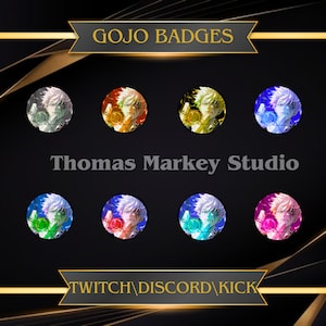 Adorable Anime Go-Jo Sub/Bit Badges For Twitch | Streamer Badges | Graphics For Twitch.