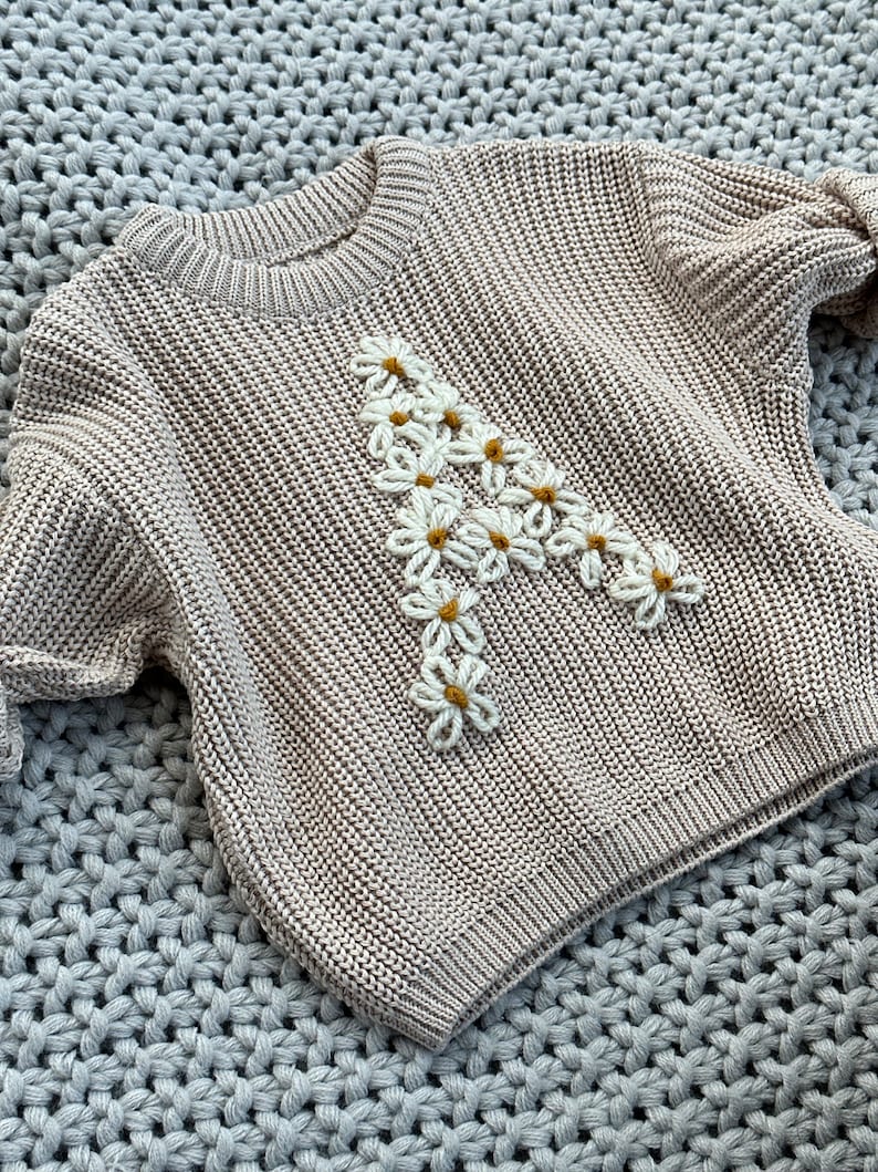 The Big Flower Sweater Hand Embroidered Baby Girls Sweater image 2