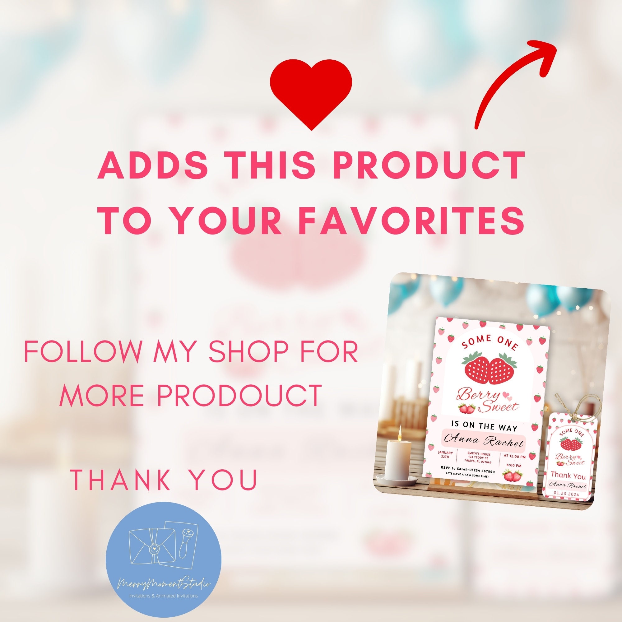 Editable Berry Sweet Baby Shower, Berry Sweet Invitation, Strawberry ...