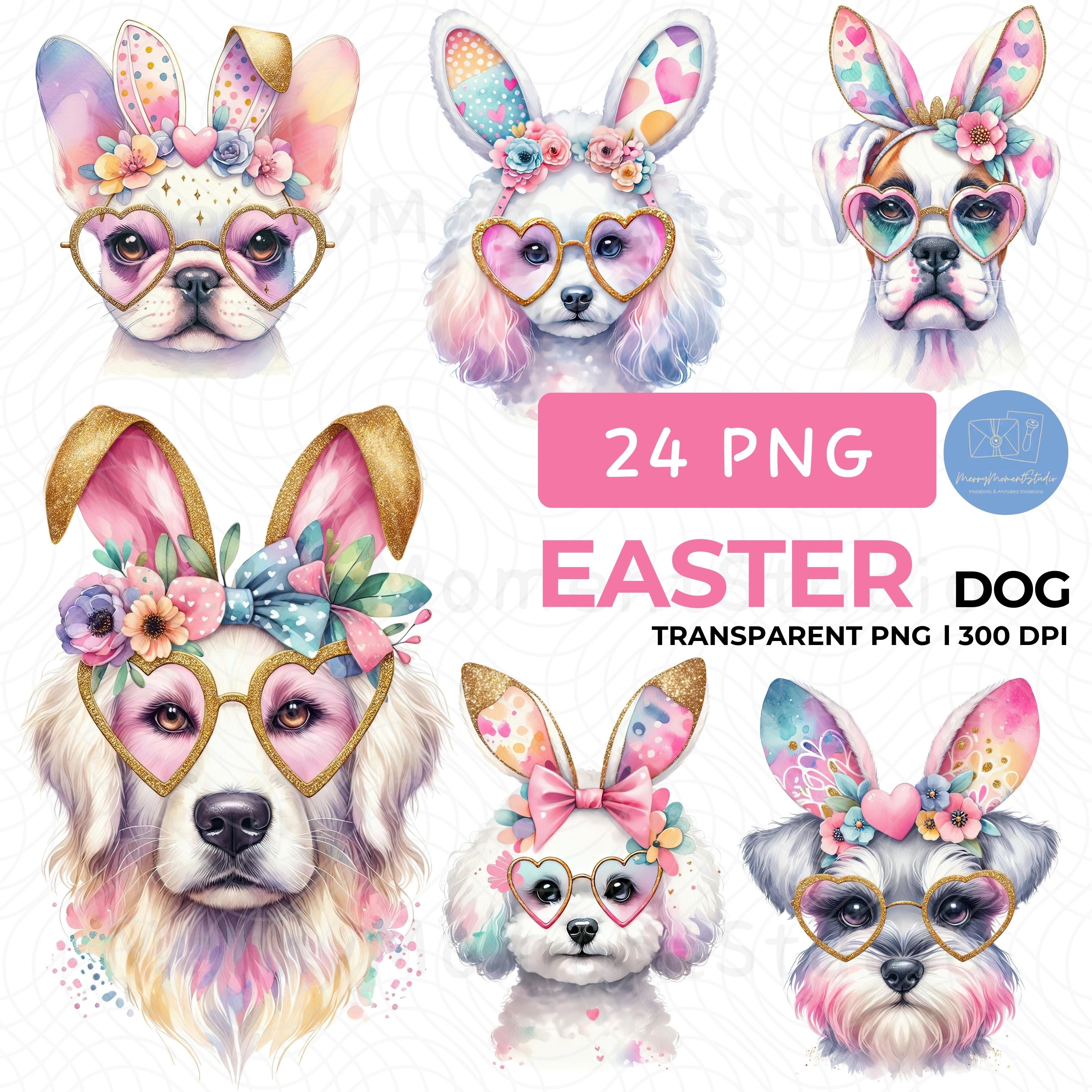 Easter Dog Coquette PNG, Watercolor Easter Dog Bunny ears, Doodle Mom Coquette PNG, Easter Day Png, Happy Easter Png, Bunny Ear