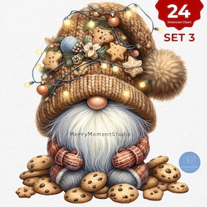 Watercolor Gingerbread Cookie Gnome Clipart PNG Bundle,  Winter holidays, Gingerbread Man Christmas Gnomes, Gingerbread House gnome clipart