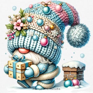 Aquarell Weihnachtszwerge Clipart-Set, lustige Zwerge, Traditionelle Weihnachten Clipart PNG, LKW, Geschenke, Schneemann, Rentier, frohe Weihnachten