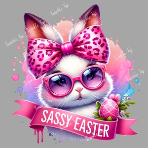 Easter Bunny Clipart, Sassy Bunny, Easter Name Tag, Kids, Transparent