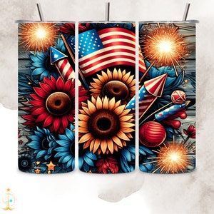 4th Of July American Flag 20 oz Skinny Tumbler Sublimation Design, 4th Of July PNG, Patriotic Tumbler PNG, America Tumbler Wrap D84